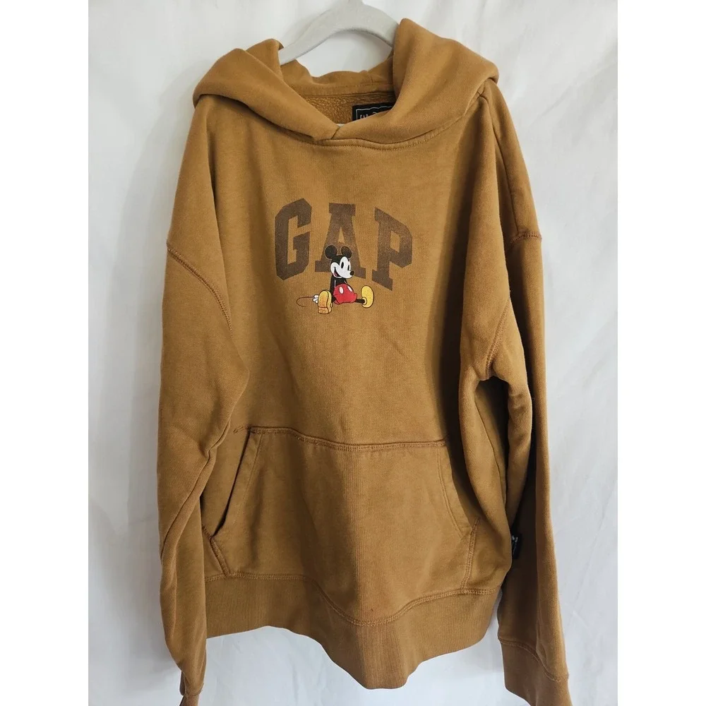 Gap Hoodie Kids XL 14-16 Brown Excellent Disney Mickey Mouse Pullover